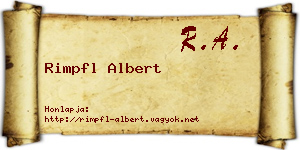 Rimpfl Albert névjegykártya