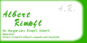 albert rimpfl business card